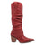 Dingo Womens Grit N Grace Red Leather 16in Stud Fashion Boots