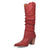 Dingo Womens Grit N Grace Red Leather 16in Stud Fashion Boots