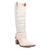 Dingo Womens Grit N Grace White Leather 16in Stud Fashion Boots 9 M