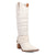 Dingo Womens Grit N Grace White Leather 16in Stud Fashion Boots
