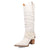 Dingo Womens Grit N Grace White Leather 16in Stud Fashion Boots