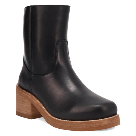 Dingo Womens Roxy Bootie Black Leather 7in Ankle Boots