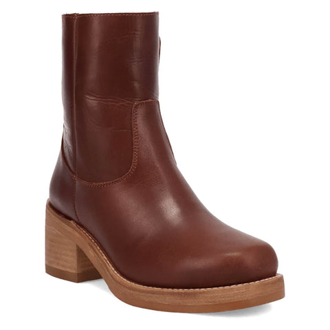Dingo Womens Roxy Bootie Brown Leather 7in Ankle Boots
