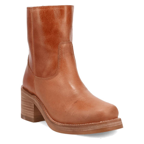 Dingo Womens Roxy Bootie Tan Leather 7in Ankle Boots