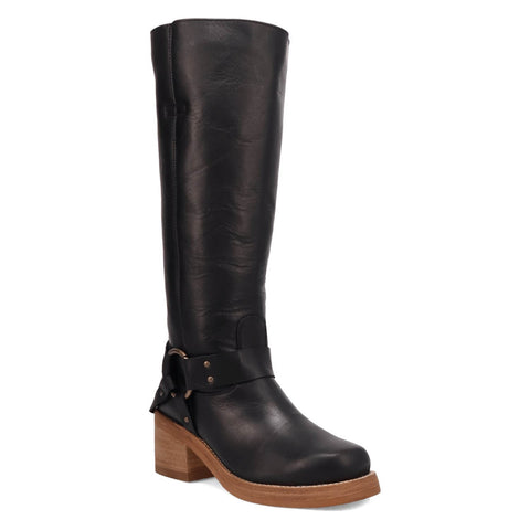 Dingo Womens Casbah Black Leather 16in Fashion Boots