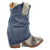 Dingo Womens Denim Dream Bootie Blue Leather 7in Ankle Boots