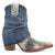 Dingo Womens Denim Dream Bootie Blue Leather 7in Ankle Boots