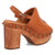 Dingo Womens Clover Wooden Russet Leather Stud Sandals Shoes