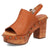 Dingo Womens Clover Wooden Russet Leather Stud Sandals Shoes