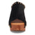 Dingo Womens Echo Wooden Black Leather Stud Sandals Shoes