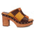 Dingo Womens Mosaic Wooden Multi-Color Leather Stud Sandals Shoes