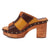Dingo Womens Mosaic Wooden Multi-Color Leather Stud Sandals Shoes