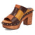Dingo Womens Mosaic Wooden Multi-Color Leather Stud Sandals Shoes