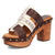 Dingo Womens Chateau Wooden Brown Leather Stud Sandals Shoes