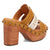 Dingo Womens Chateau Wooden Plantain Leather Stud Sandals Shoes