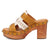 Dingo Womens Chateau Wooden Plantain Leather Stud Sandals Shoes
