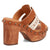 Dingo Womens Chateau Wooden Russet Leather Stud Sandals Shoes