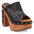 Dingo Womens Free Spirit Wooden Black Leather Stud Sandals Shoes
