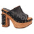 Dingo Womens Free Spirit Wooden Black Leather Stud Sandals Shoes
