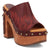 Dingo Womens Free Spirit Wooden Merlot Leather Stud Sandals Shoes