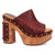 Dingo Womens Free Spirit Wooden Merlot Leather Stud Sandals Shoes