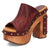 Dingo Womens Free Spirit Wooden Merlot Leather Stud Sandals Shoes