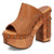 Dingo Womens Free Spirit Wooden Tan Leather Stud Sandals Shoes