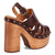 Dingo Womens Gema Wooden Brown Leather Stud Sandals Shoes