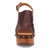 Dingo Womens Gema Wooden Brown Leather Stud Sandals Shoes