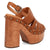 Dingo Womens Gema Wooden Tan Leather Stud Sandals Shoes