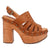 Dingo Womens Gema Wooden Tan Leather Stud Sandals Shoes
