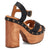 Dingo Womens Lotus Wooden Black Leather Stud Sandals Shoes