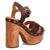 Dingo Womens Lotus Wooden Brown Leather Stud Sandals Shoes