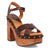 Dingo Womens Lotus Wooden Brown Leather Stud Sandals Shoes
