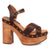 Dingo Womens Lotus Wooden Brown Leather Stud Sandals Shoes
