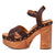 Dingo Womens Lotus Wooden Brown Leather Stud Sandals Shoes