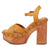 Dingo Womens Lotus Wooden Plantain Leather Stud Sandals Shoes