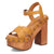 Dingo Womens Lotus Wooden Plantain Leather Stud Sandals Shoes