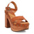 Dingo Womens Lotus Wooden Russet Leather Stud Sandals Shoes