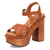 Dingo Womens Lotus Wooden Russet Leather Stud Sandals Shoes