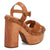 Dingo Womens Lotus Wooden Tan Leather Stud Sandals Shoes