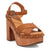 Dingo Womens Lotus Wooden Tan Leather Stud Sandals Shoes