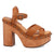 Dingo Womens Lotus Wooden Tan Leather Stud Sandals Shoes