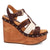 Dingo Womens Cosmo Wooden Brown Leather Stud Sandals Shoes