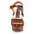 Dingo Womens Cosmo Wooden Brown Leather Stud Sandals Shoes