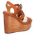 Dingo Womens Cosmo Wooden Russet Leather Stud Sandals Shoes