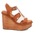 Dingo Womens Cosmo Wooden Russet Leather Stud Sandals Shoes