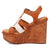 Dingo Womens Cosmo Wooden Russet Leather Stud Sandals Shoes