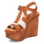 Dingo Womens Cosmo Wooden Russet Leather Stud Sandals Shoes