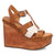 Dingo Womens Cosmo Wooden Tan Leather Stud Sandals Shoes